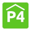 Groen P4 icoon met een dakje