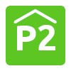 Groen P2 icoon met een dakje
