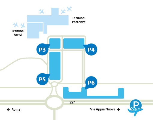 Piantina parcheggi aeroporto ciampino 