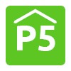 Groen P5 icoon met een dakje
