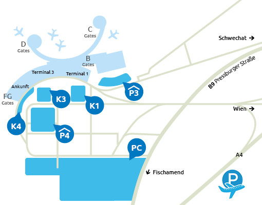 Evolution Parking I Parken Flughafen Wien www.fluparks.ch